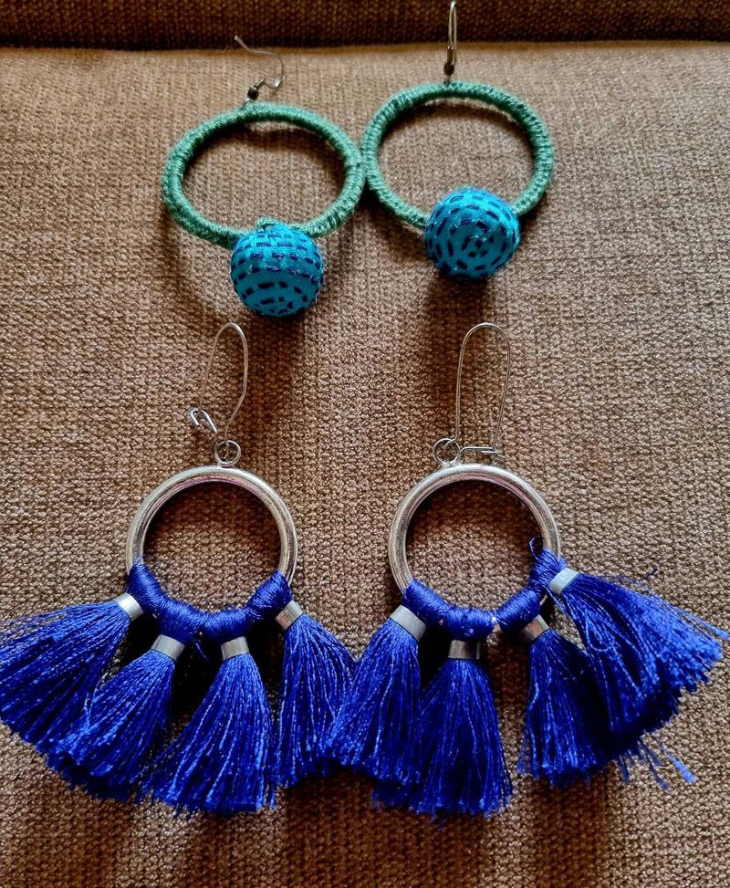 SET OF 2 HANDMADE EARRINGS DANGLERS
