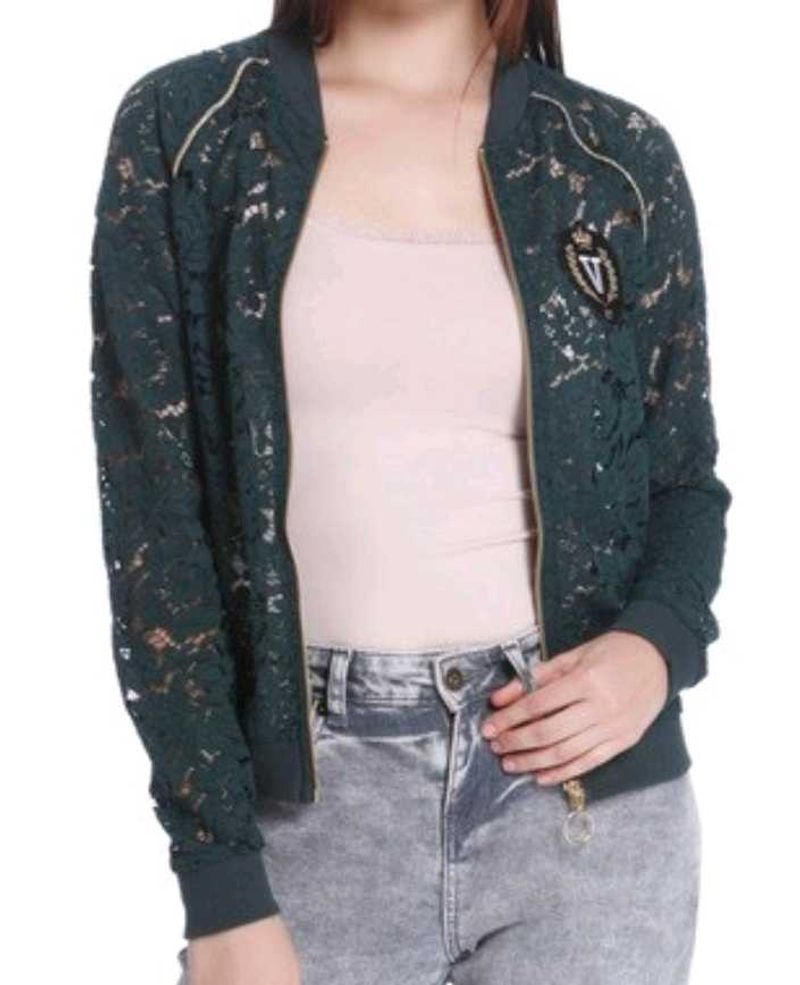 Vero Moda Zip-Front Lace Jacket