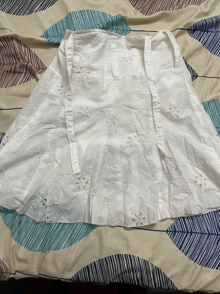 Pure White Short Skirt