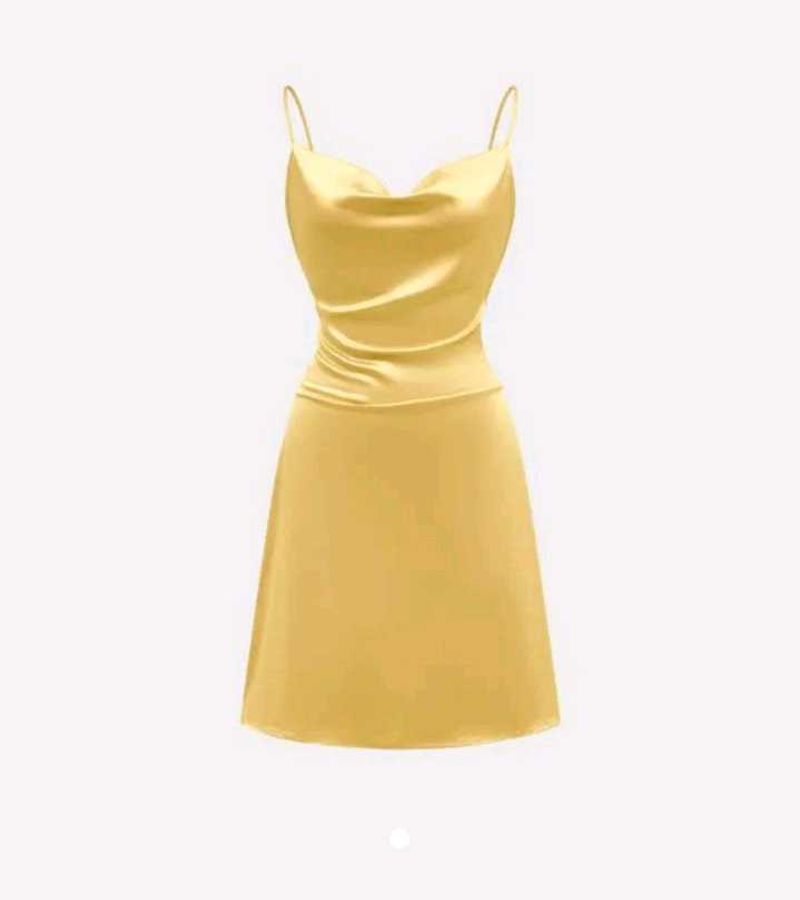 Yellow Satin Mini Dress