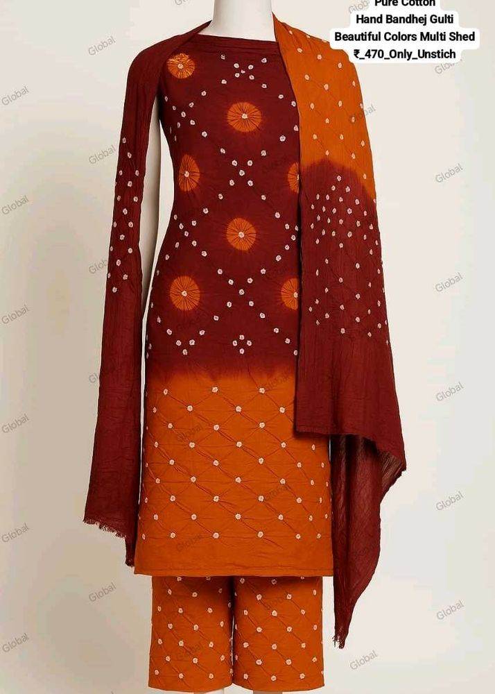 Bandhej Gulti Cotton Suit Set