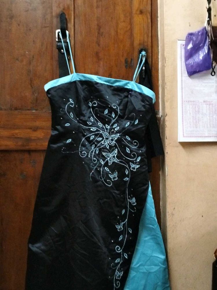 Black &amp; Turquoise Butterfly Dress