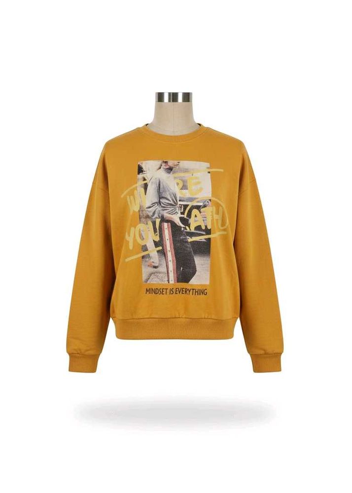 Mustard Graphic Print Sweatshirt
