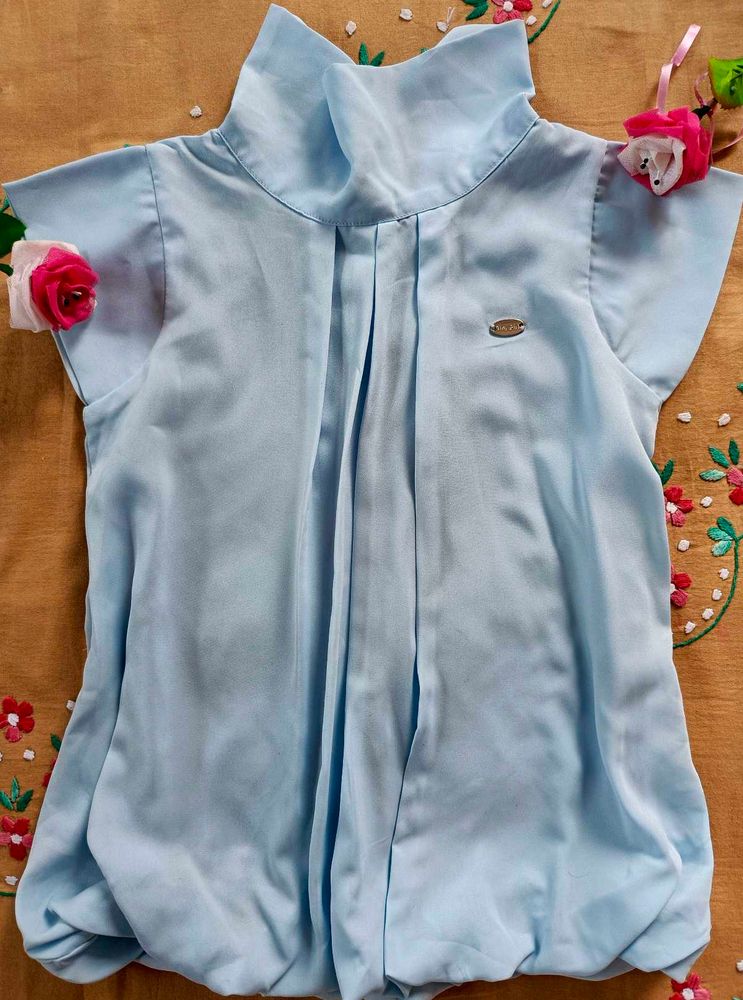 Sky Blue Basic Top for Girls 💙