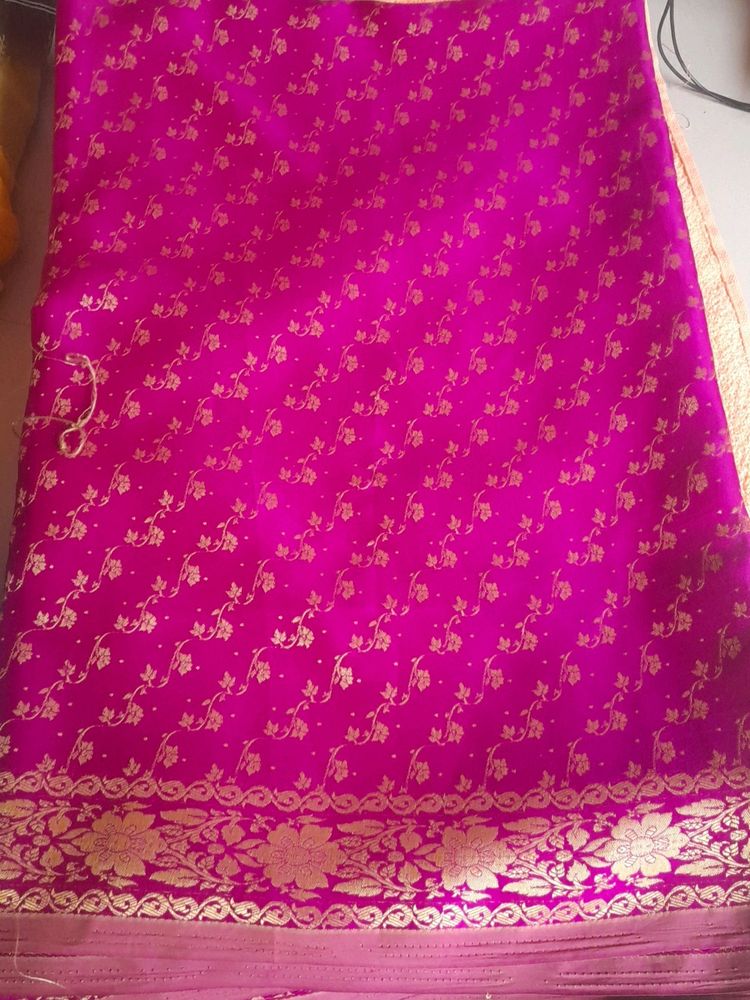 Pink &amp; Gold Floral Fabric
