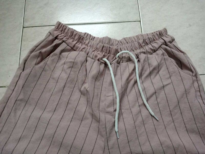 Casual Pink Stripes Pants
