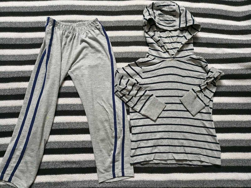 Grey Striped Outfit for 2 to 3 years old