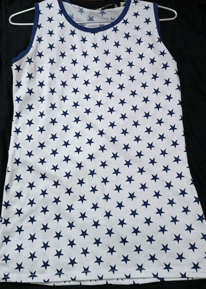 White Color Top With Little Star Design 😍