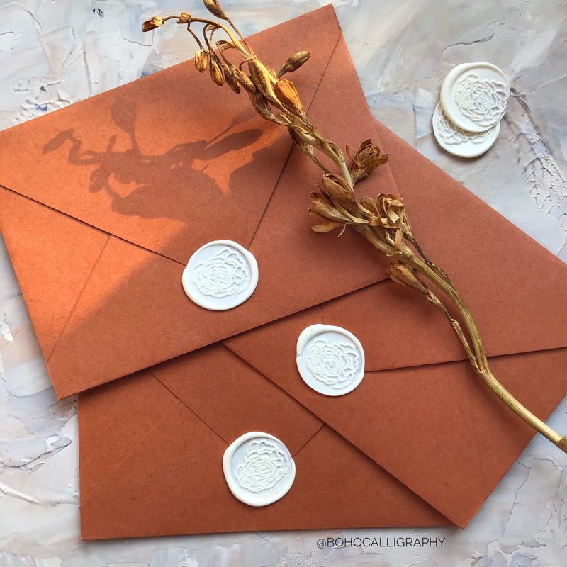 Floral design wax Seals (white Color)