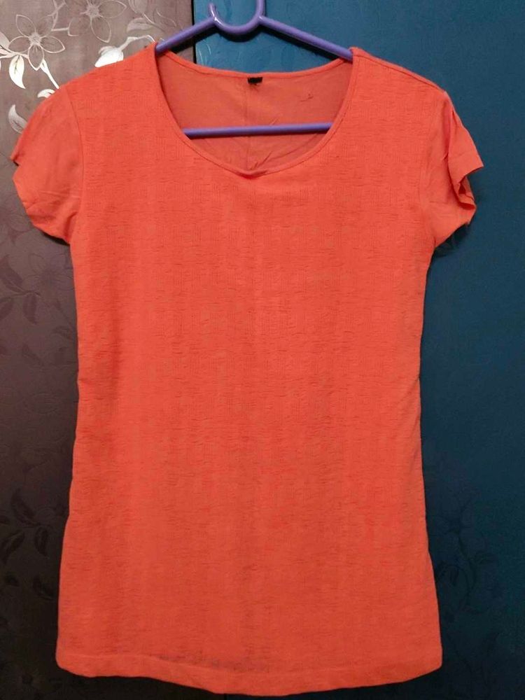 Orange Casual T-shirt