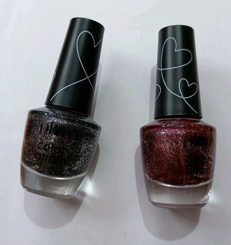 plum glitter nail paint black blaze and cherry