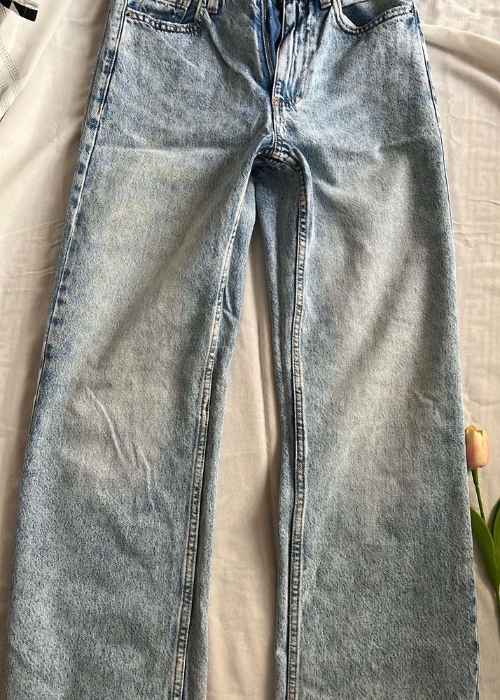 Wide Leg Denim Jeans