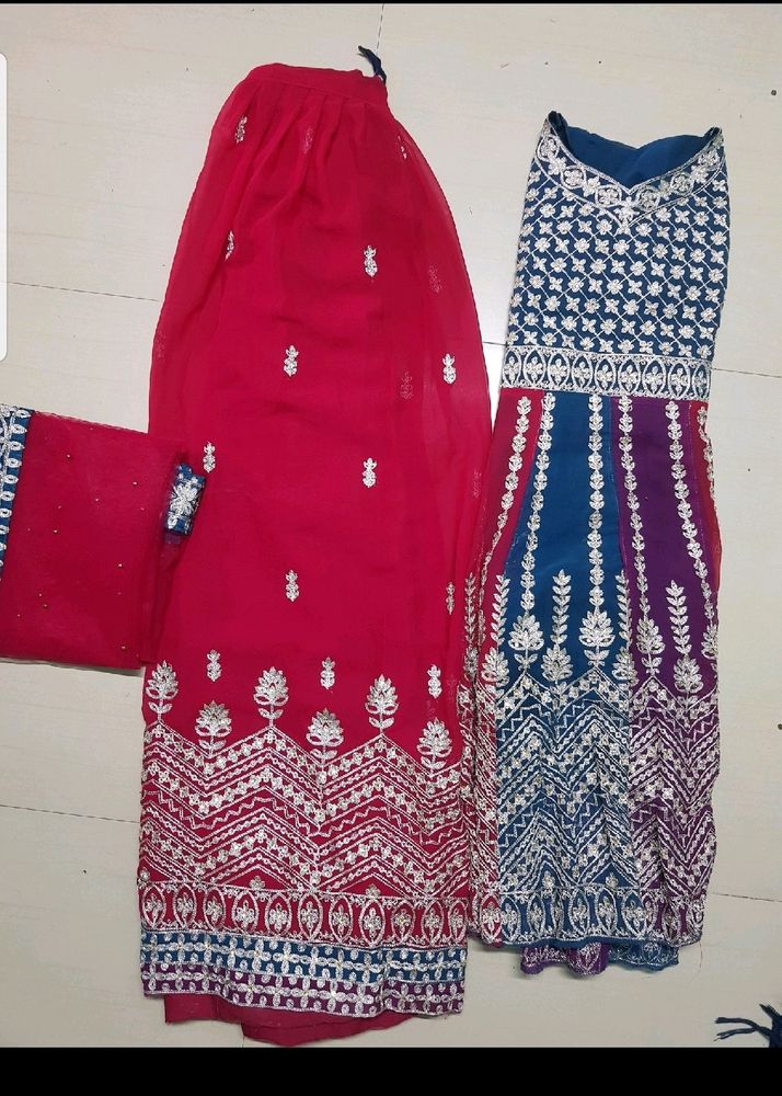 Indo Western Theam Lahenga And Crop Top