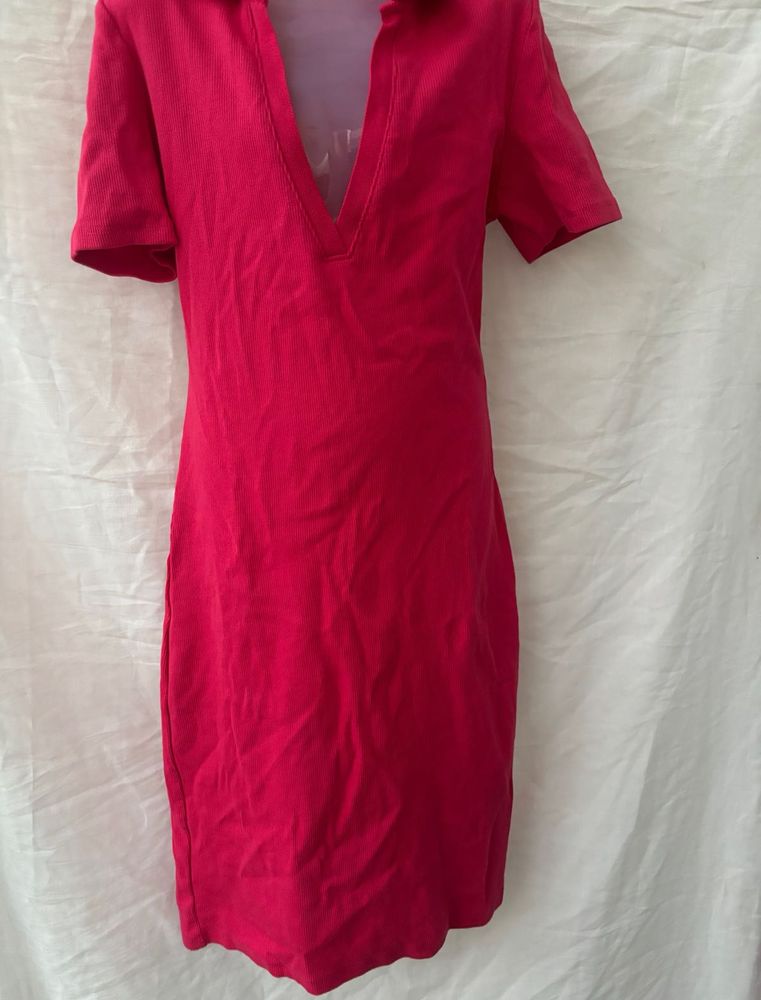 Zara Hot Pink Bodycon Dress - S (new)