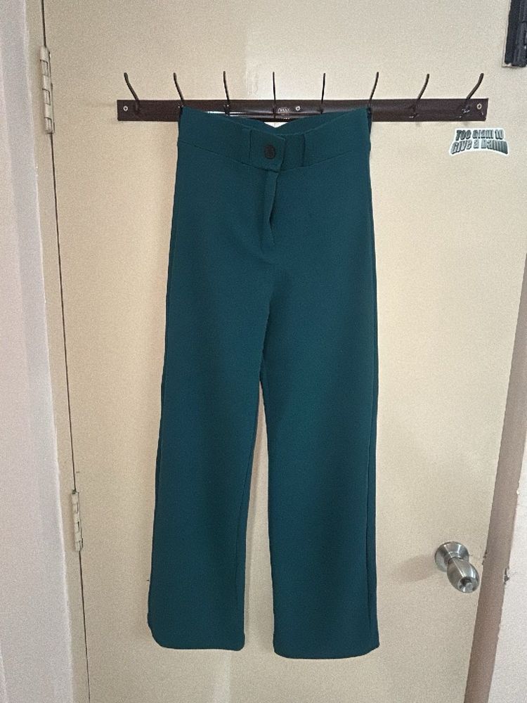 Teal Wide Leg Trousers
