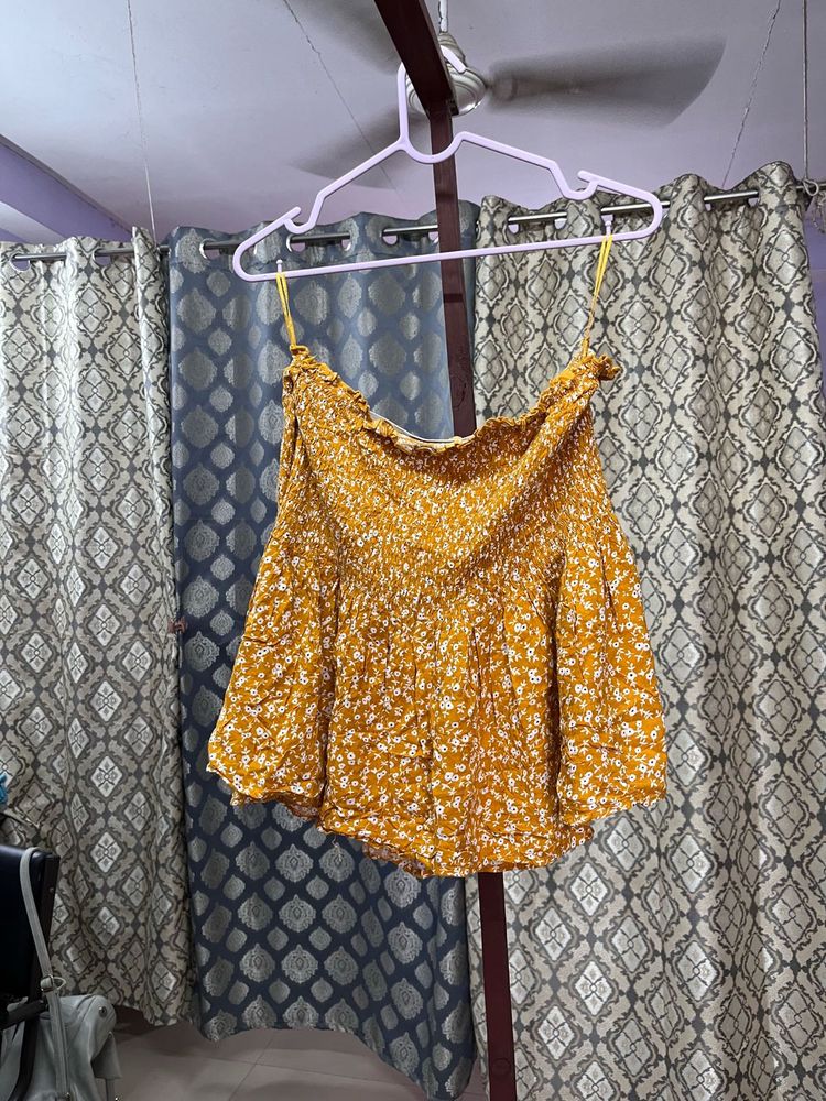 Yellow Floral Tube Top