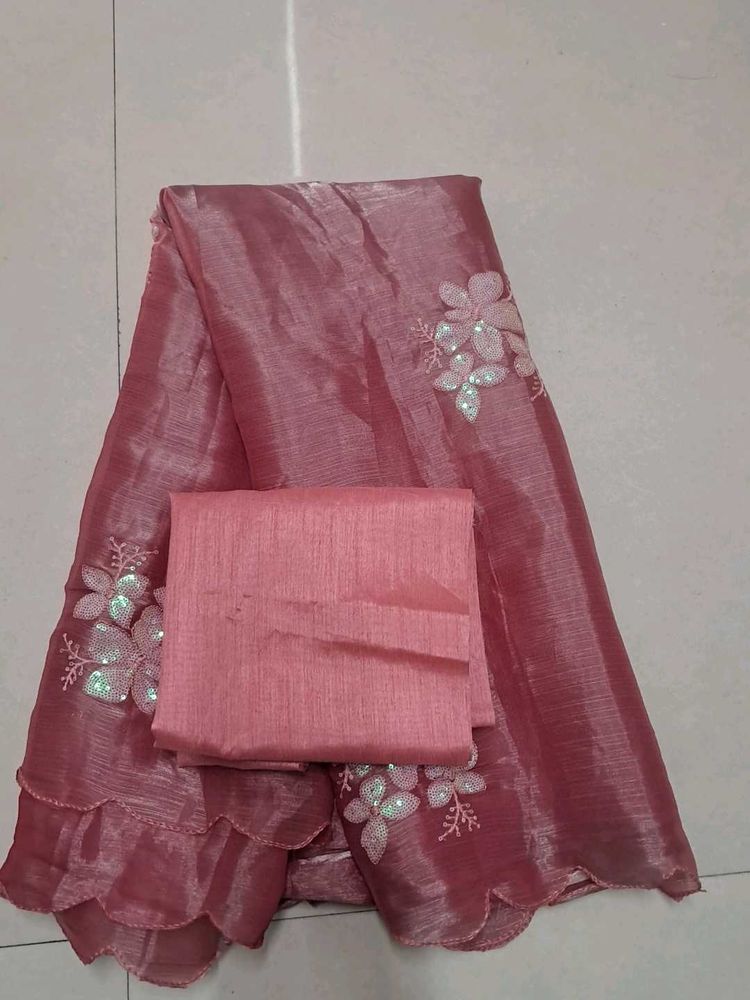 Elegant Mauve Embellished Saree
