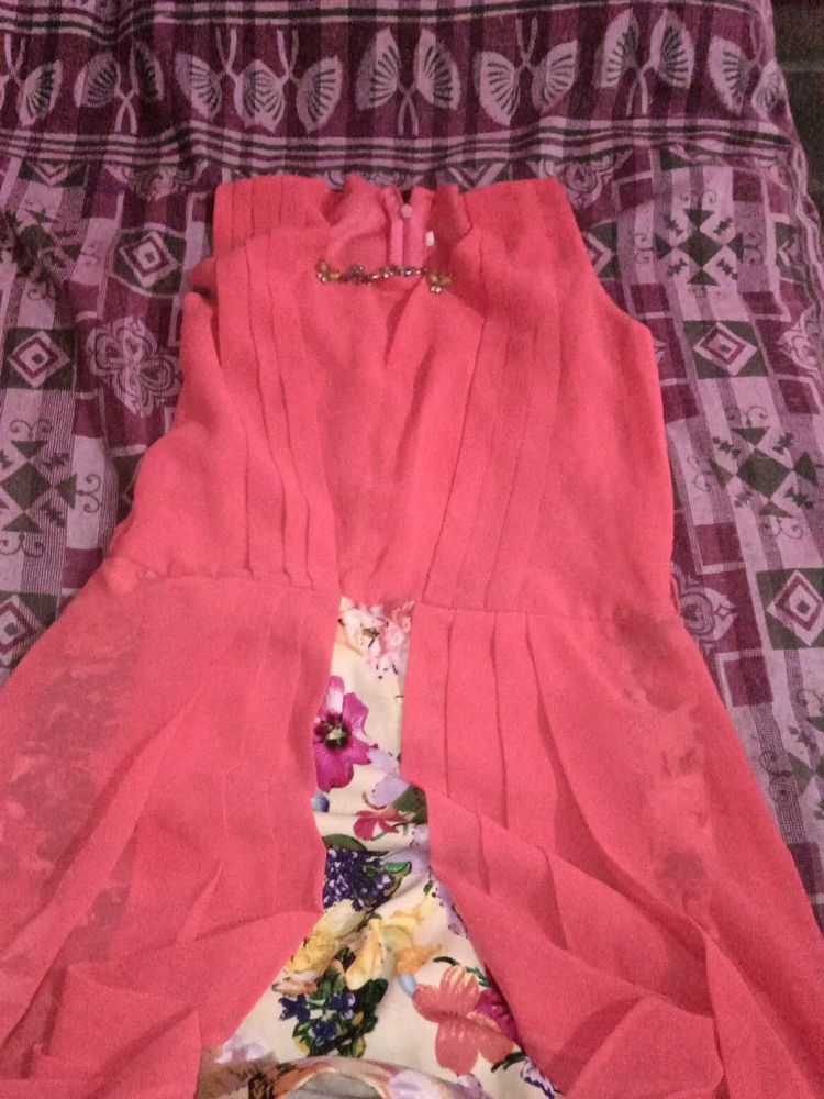 Coral &amp; Floral High-Low Dress