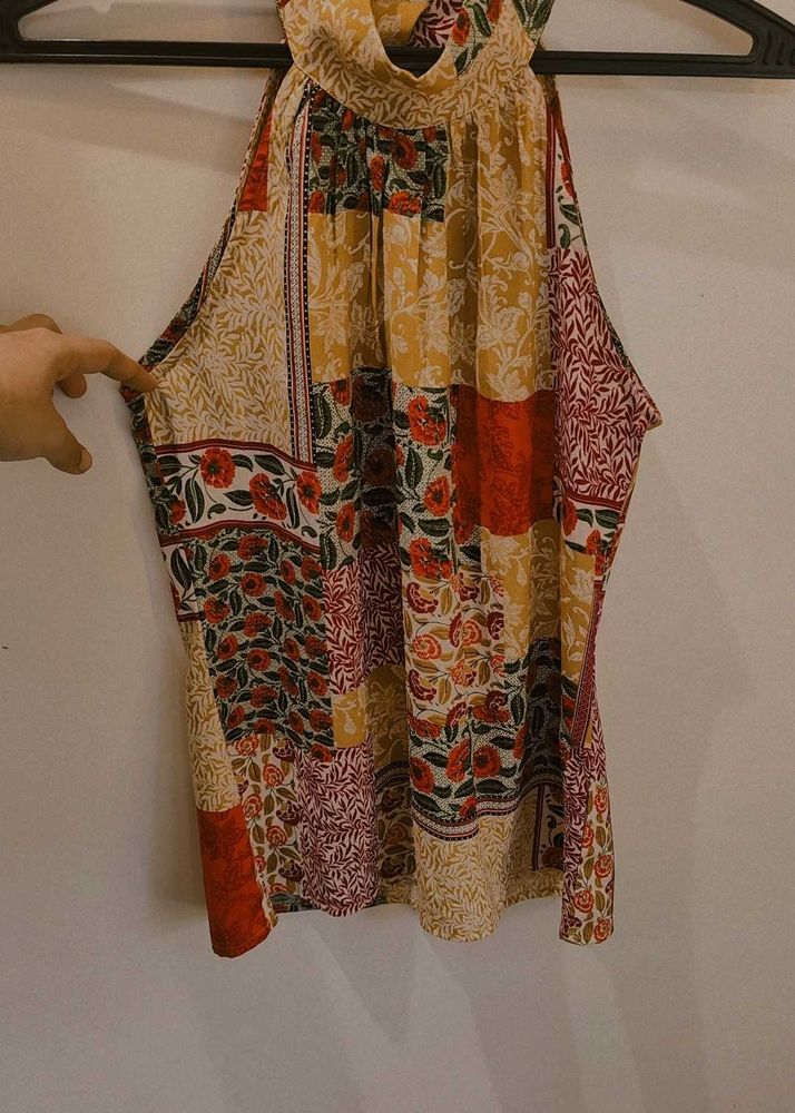 Floral Patchwork Halter Top