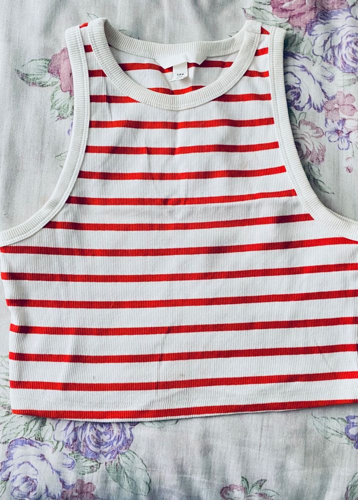 Red and White Striped Tank