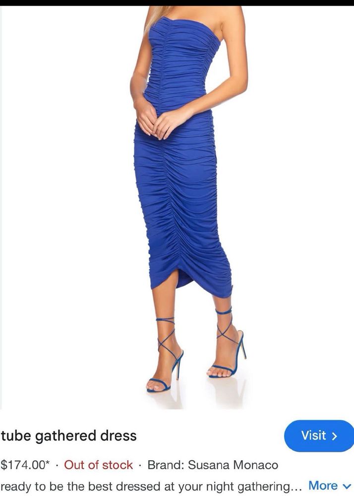 Susana monaco Blue Bodycon Midi Dress