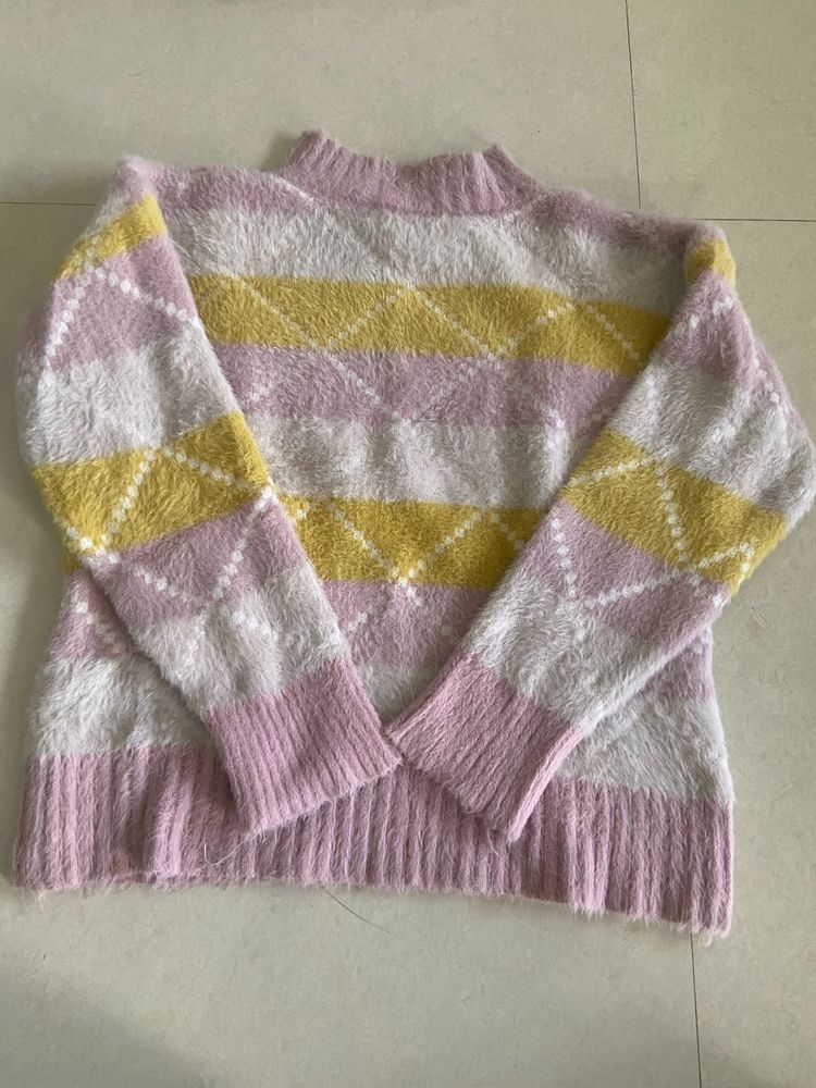 Pastel Argyle Knit Sweater