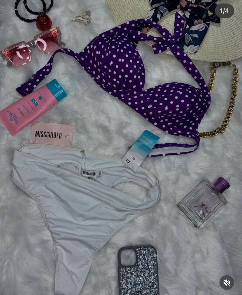Missguided Polka Dot Bikini Set