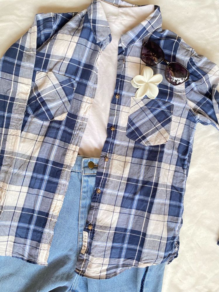 Blue Plaid Shirt