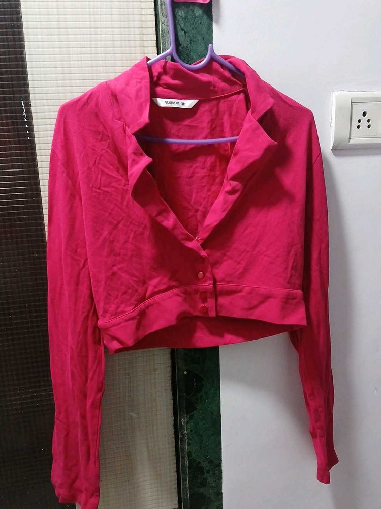 Pink Cropped Jacket