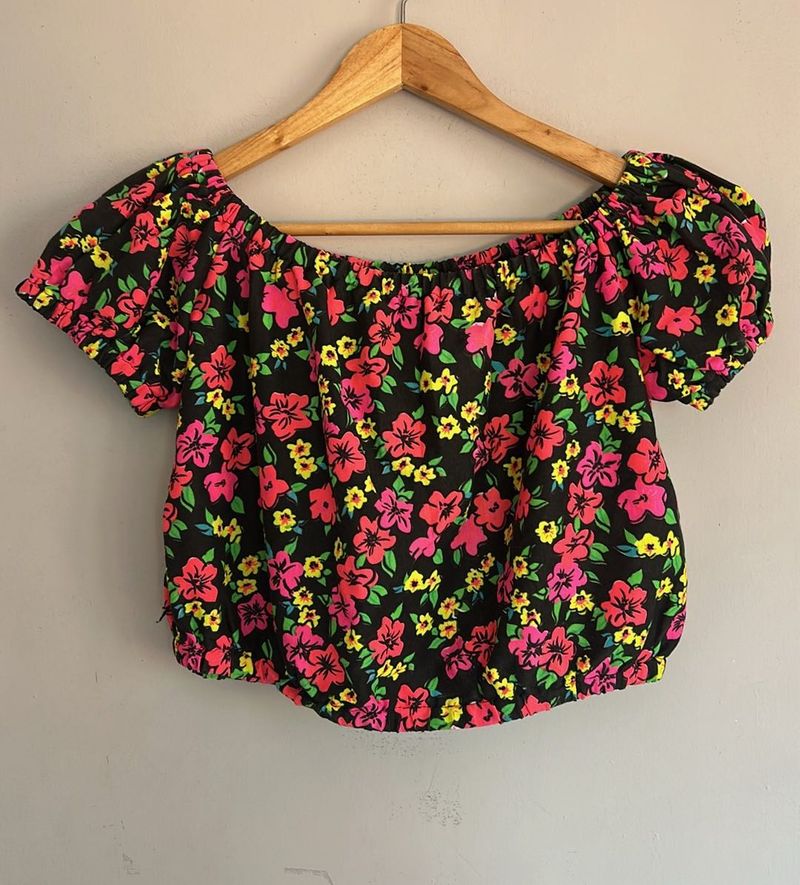 Floral Print Off-Shoulder Top