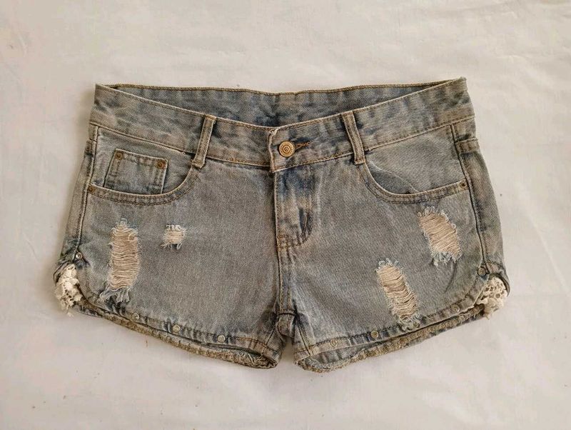 Distressed Denim Shorts