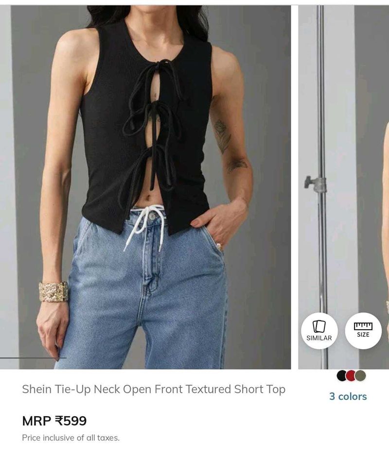 Shein Tie-Up Black Top