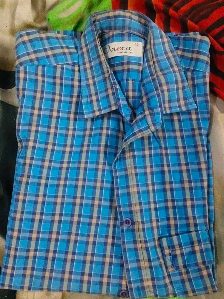 Blue Checkered Casual Shirt