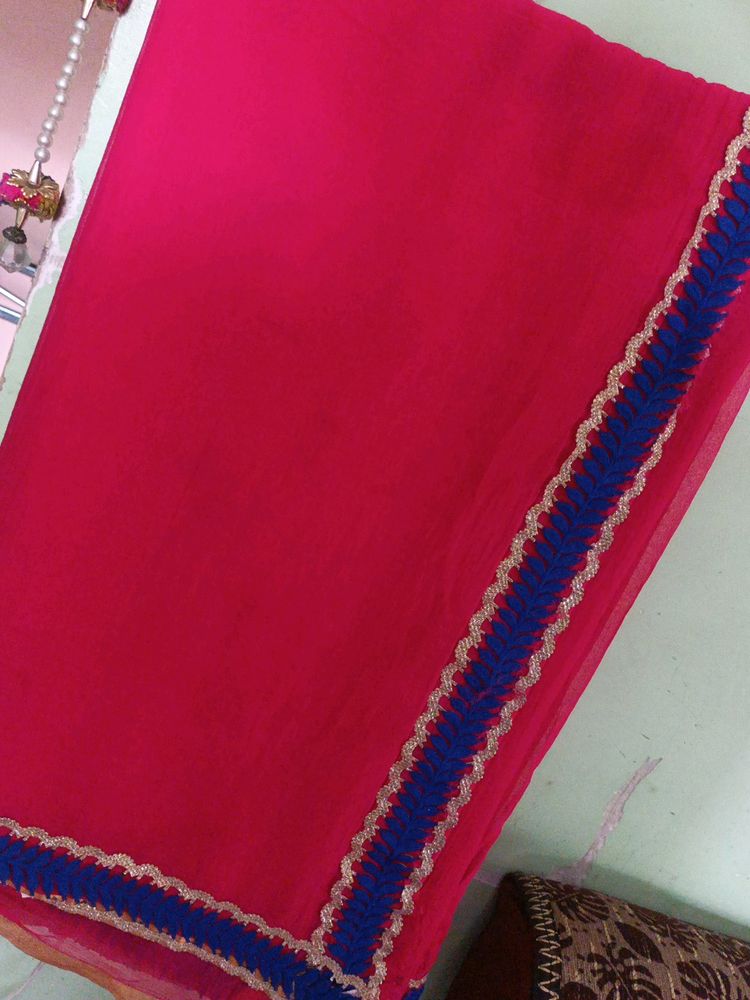 Chhifon Saree With Zaree Lace