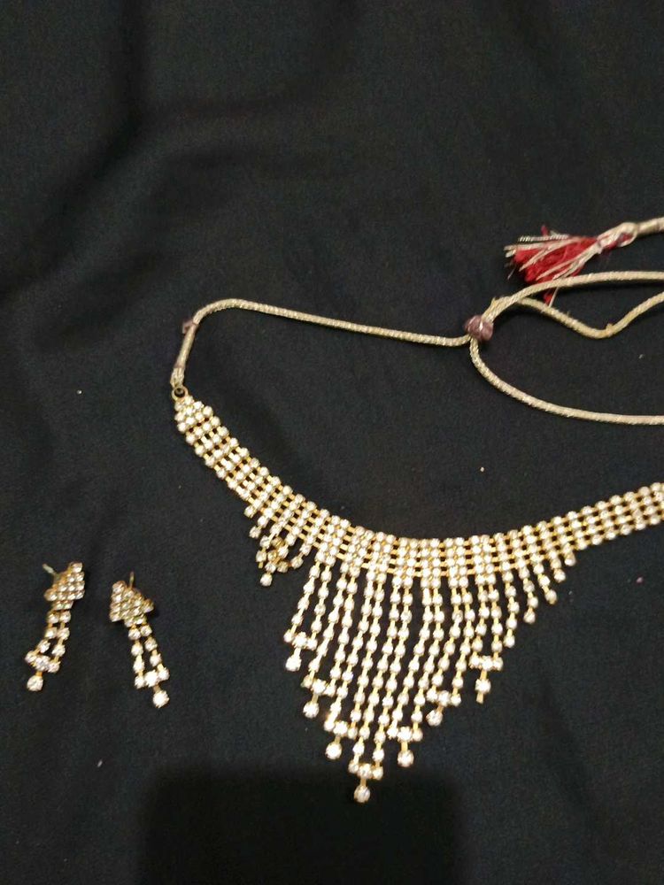 Rhinestone Necklace &amp; Earring Set