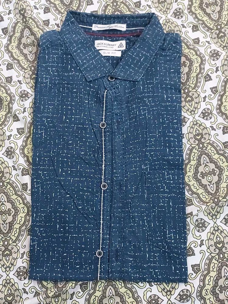 Stylish Blue Patterned Shirt