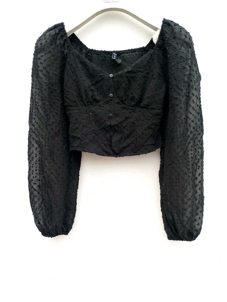 Black Full Sleeve Branded Top.