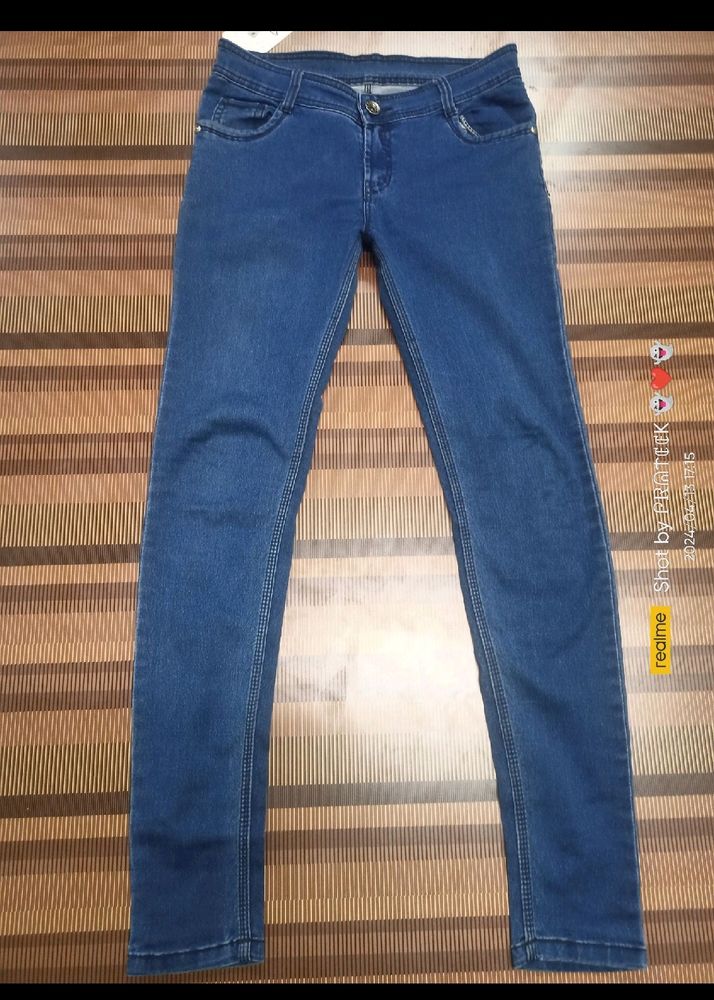 Blue Slim Fit High-waisted Jeans