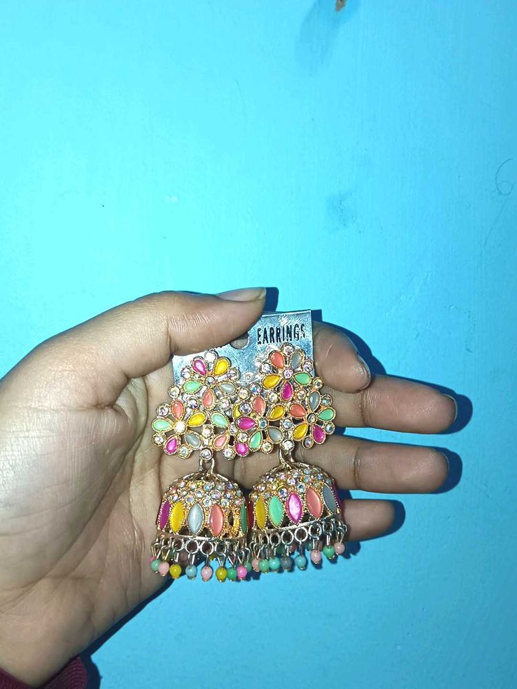 Colorful Jhumka Earrings