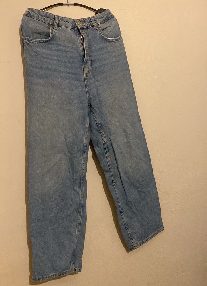 Zara Blue Straight Denim Jean