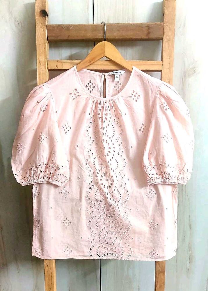 Peach Colour Designer Cotton Top Size-38
