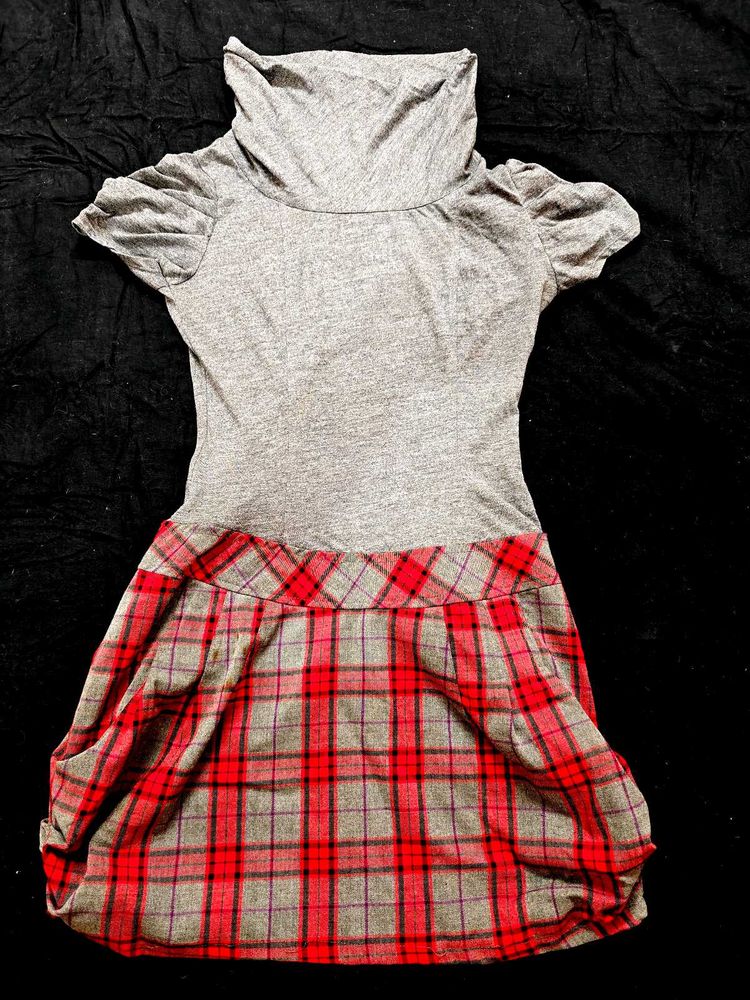 Korean Checkered Mini Dress