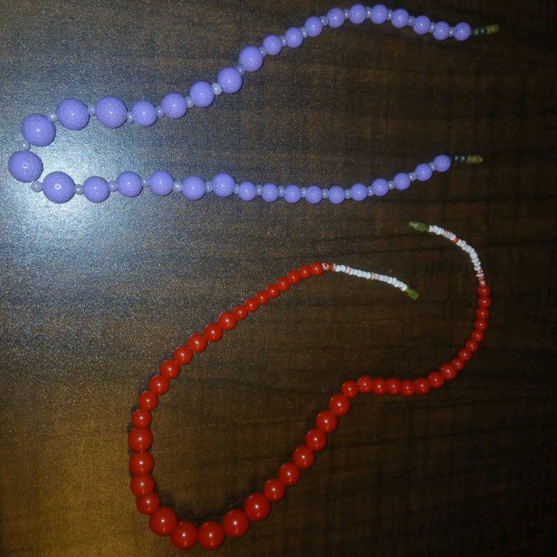 BeadsChain Combo Set of 2(Lavender And Cherry Red)