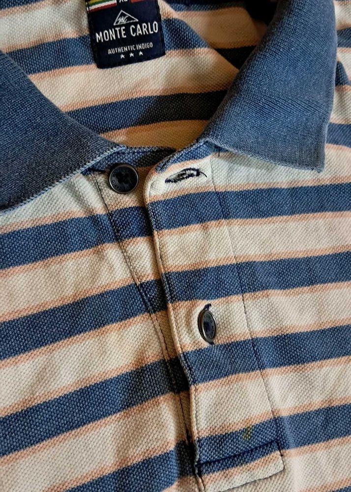 Monte Carlo Striped Polo - XL