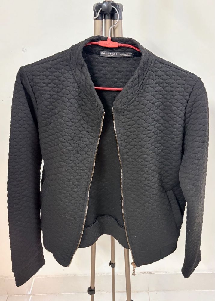 Zara Black Bomber Jacket