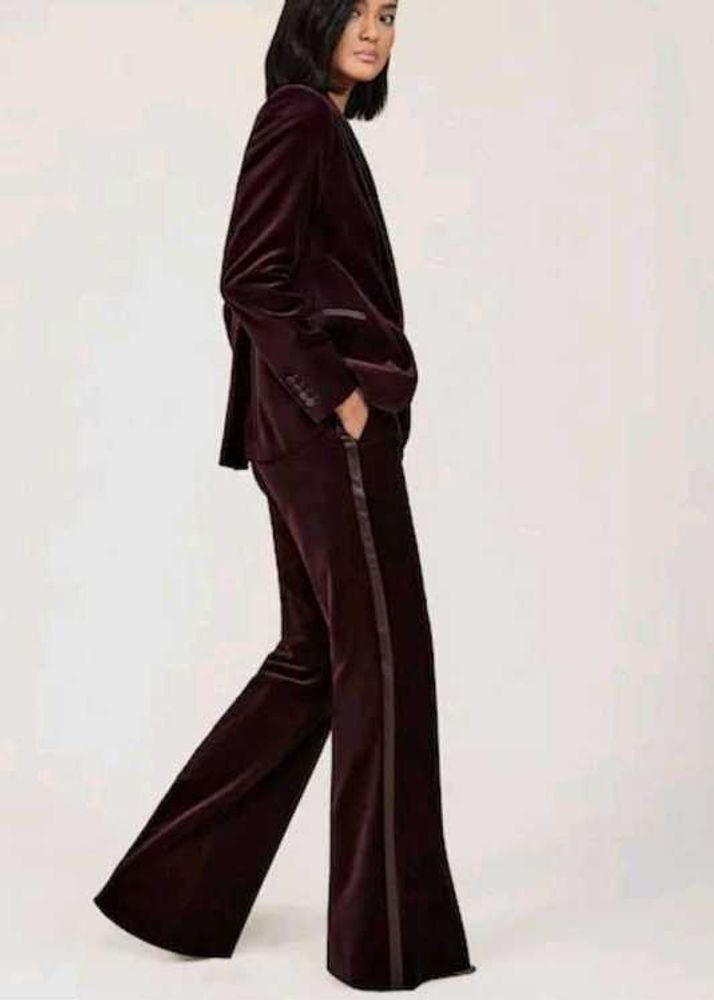 Velvet Brown Blazer Pant Set