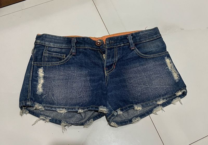 Distressed Denim Mini Shorts
