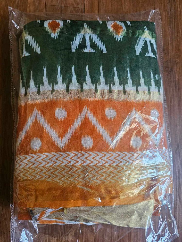 Green Cotton Saree