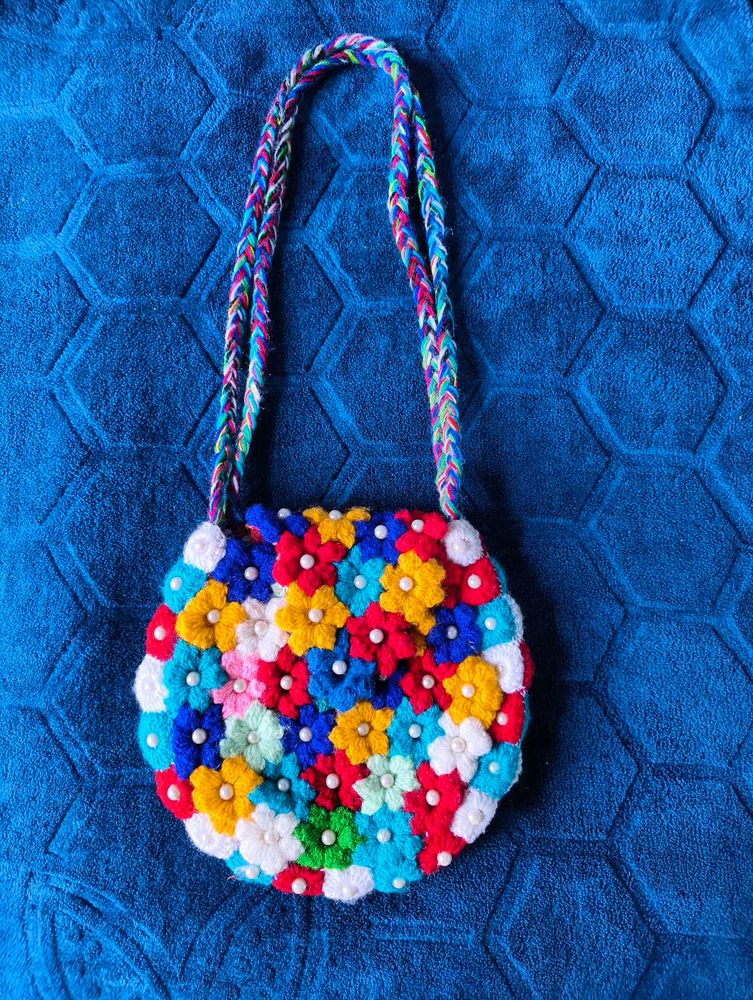 Floral Crochet Handmade Handbag