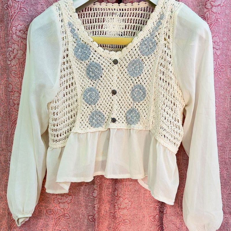 Crochet Trimmed Blouse